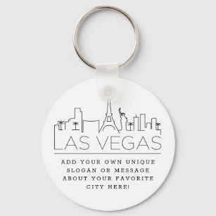 Louisville, KY Stylized Skyline, Custom Slogan Keychain, Zazzle