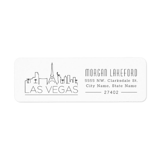 Las Vegas Stylized Skyline | Label (Front)