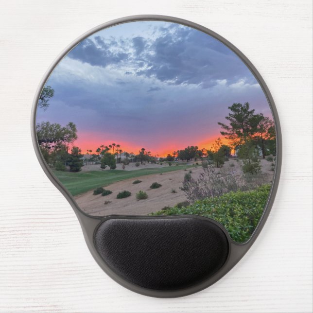 Las Vegas Sunrise Over Desert Golf Course Gel Mouse Pad (Front)