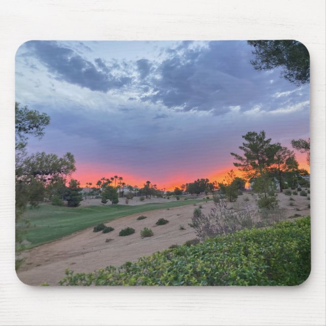 Las Vegas Sunrise Over Desert Golf Course Mouse Pad (Front)