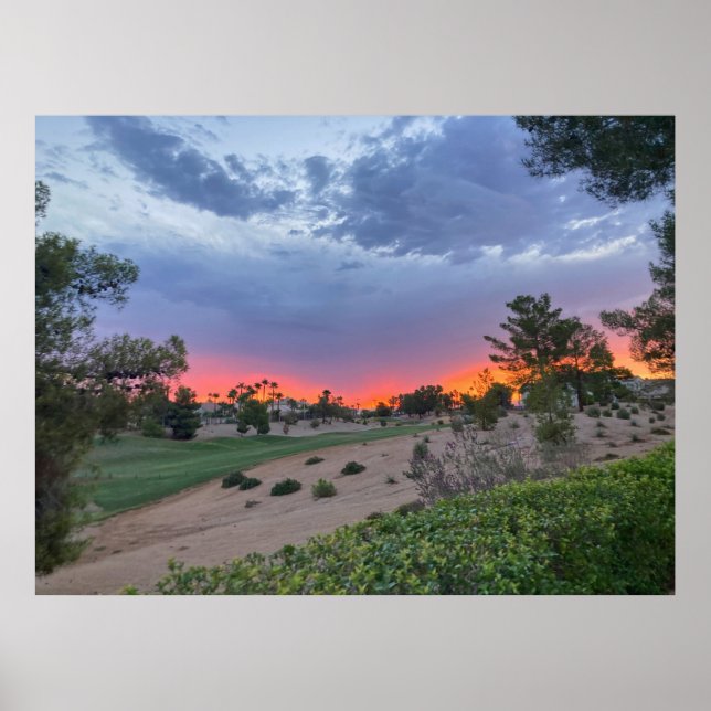 Las Vegas Sunrise Over Desert Golf Course Poster (Front)