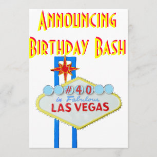 Las Vegas Surprise Birthday Party 40th Invitation