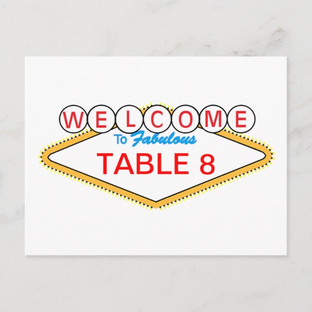 Las Vegas Table Number (Front)