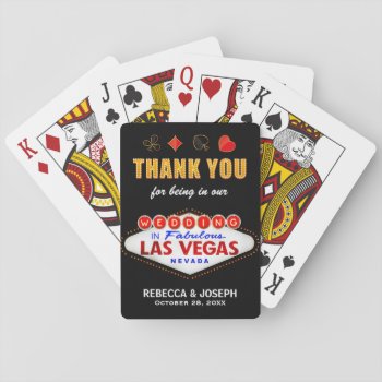 Las Vegas Thank You Being Our Wedding Party Gifts Playing Cards by PicartBook at Zazzle