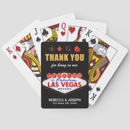 Las Vegas Thank You Being Our Wedding Party Gifts Playing Cards