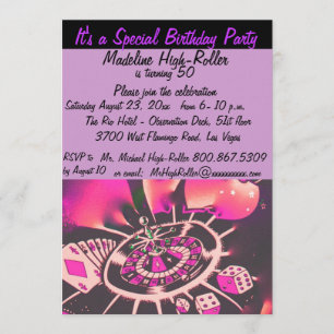 Las Vegas Theme Birthday Party Invitation