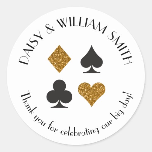 Las Vegas Theme Custom Text Sticker in Gold Black