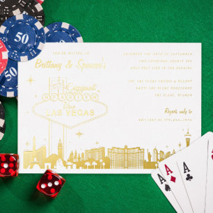 Las Vegas Theme Engagement Party Foil Invitation