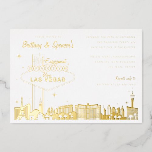 Las Vegas Theme Engagement Party Foil Invitation
