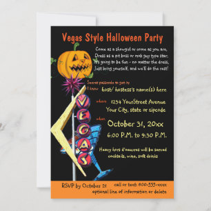 Las Vegas Theme Halloween Party Invitation