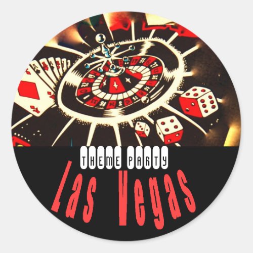 Las Vegas Theme party Classic Round Sticker