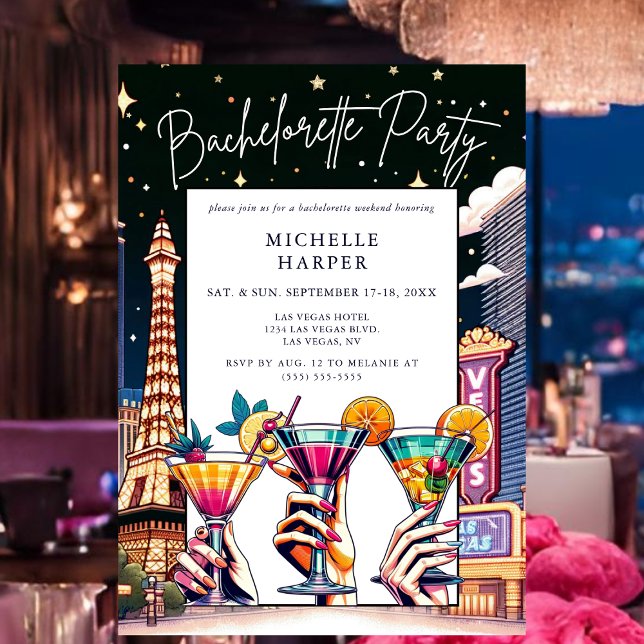 Las Vegas Themed Bachelorette Party  Invitation (Vegas Themed Bachelorette Party Invitation.)