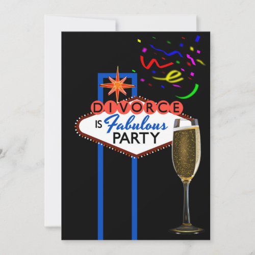 Las Vegas themed Divorce Party Invitation