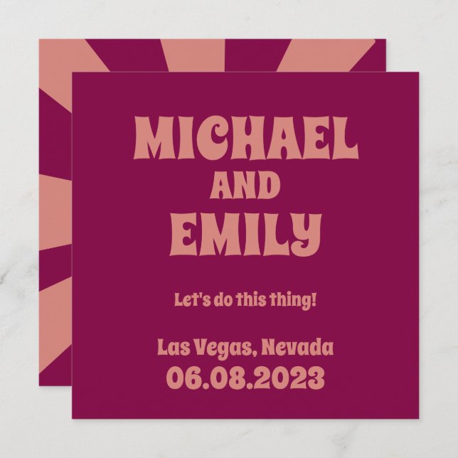 Las Vegas Themed Wedding Save the Date Invitation (Front/Back)