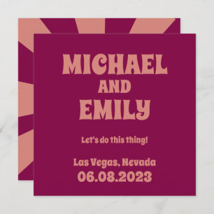 Las Vegas Themed Wedding Save the Date Invitation