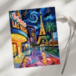 Las Vegas Travel Van Gogh Style Casino Night City  Postcard<br><div class="desc">Experience the energy of Las Vegas travel in this bold Van Gogh-style painting, capturing the starry night sky, iconic Eiffel Tower replica, city lights, and casino glow of the vibrant night skyline. Designed in an elegant impressionist style, it evokes the heart of Nevada tourism, nightlife, and modern city energy. This...</div>