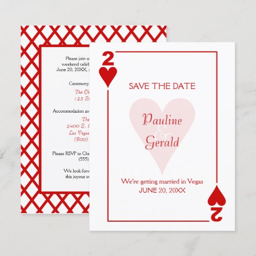 Las Vegas Two of Hearts Wedding Save The Date