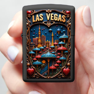 Las Vegas Umbrella Night City Zippo Lighter