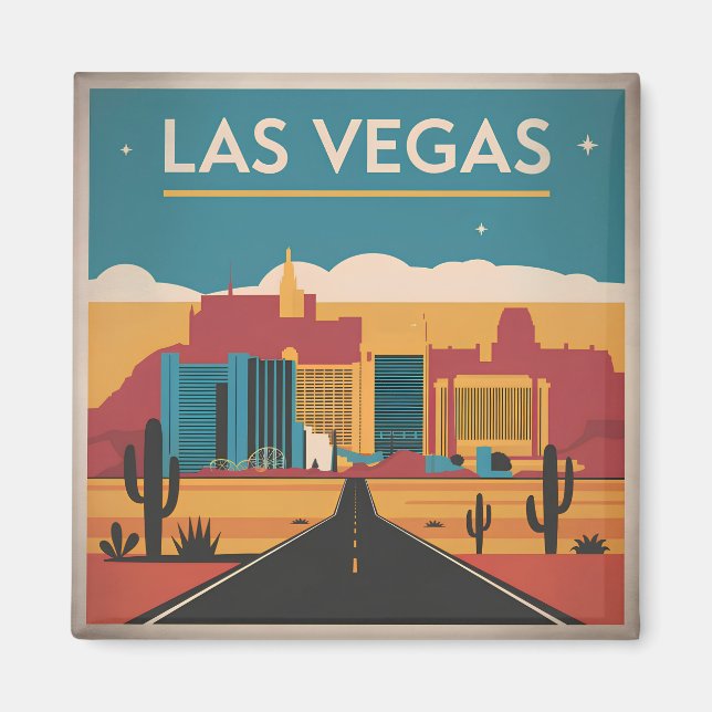 Las Vegas USA vintage Magnet (Front)