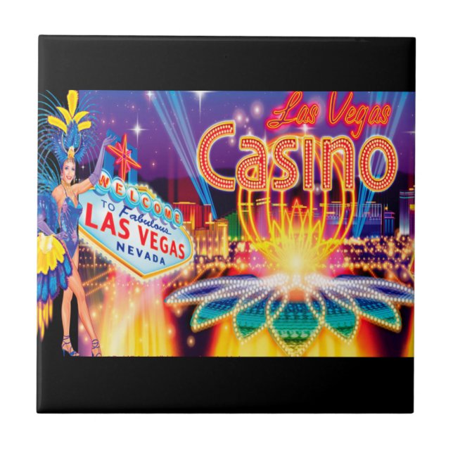 Las Vegas Vacation Ceramic Tile (Front)