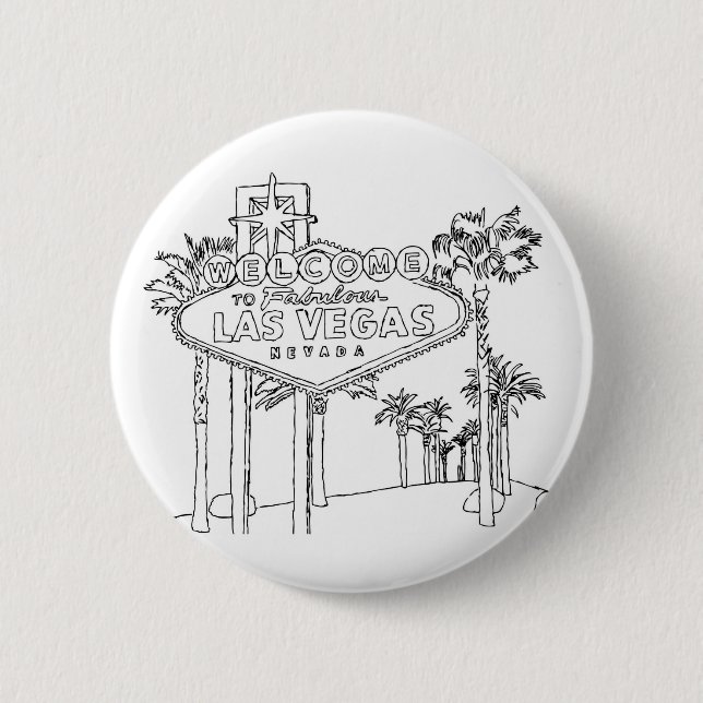 Las Vegas Vacation Drawing Vacation Art Traveling  Button (Front)