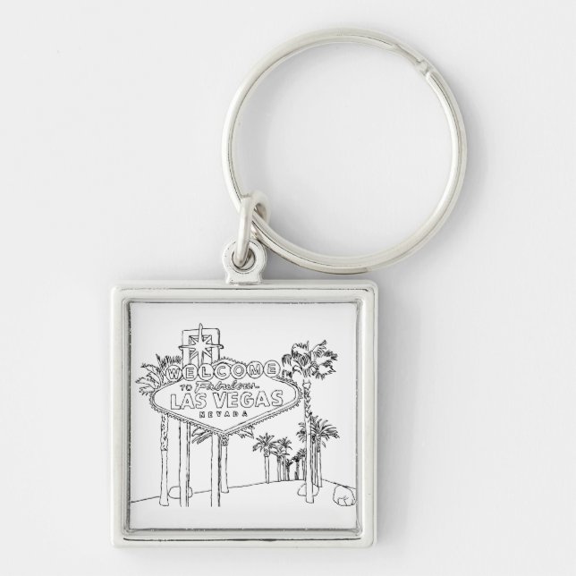 Las Vegas Vacation Drawing Vacation Art Traveling  Keychain (Front)