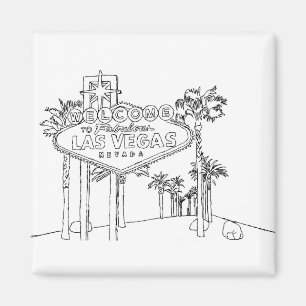 Las Vegas Vacation Drawing Vacation Art Traveling Magnet
