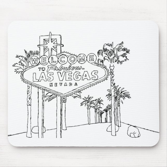 Las Vegas Vacation Drawing Vacation Art Traveling  Mouse Pad (Front)