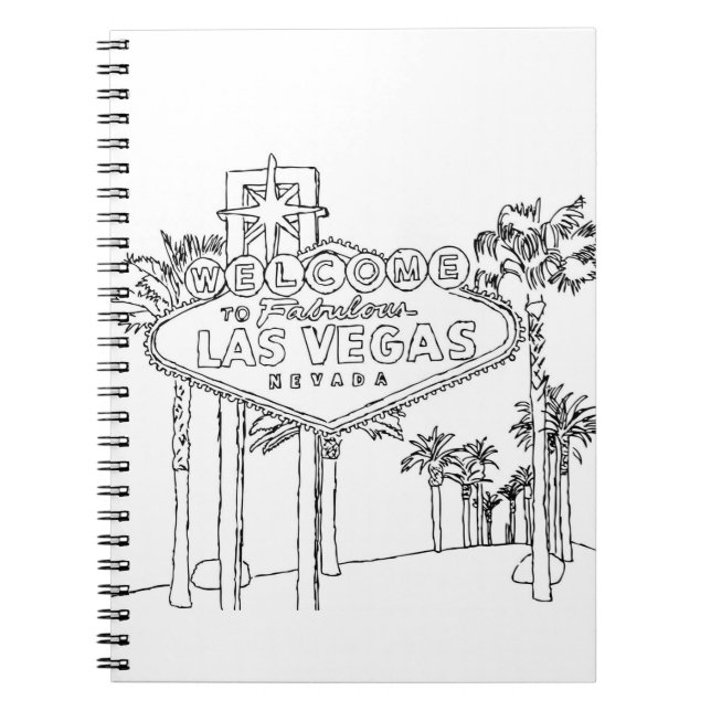 Las Vegas Vacation Drawing Vacation Art Traveling  Notebook (Front)