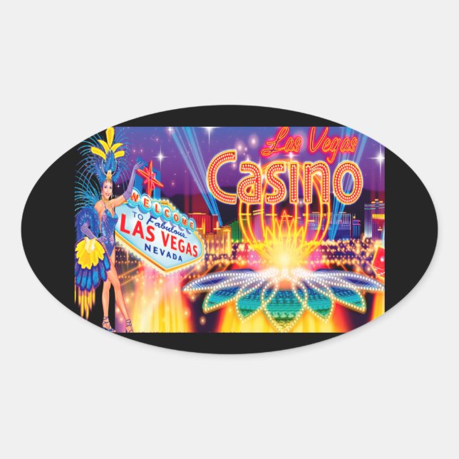 Las Vegas Vacation Oval Sticker (Front)