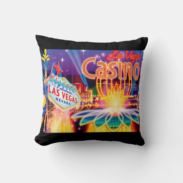 Las Vegas Vacation Throw Pillow (Front)