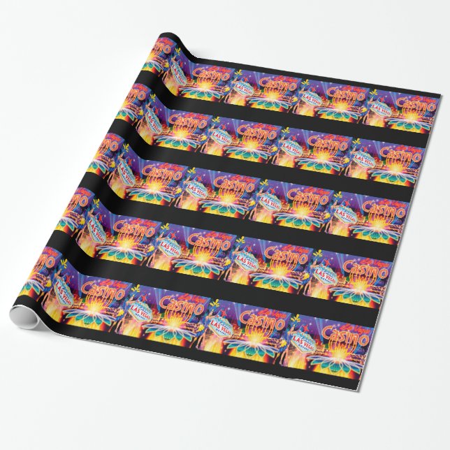 Las Vegas Vacation Wrapping Paper (Unrolled)