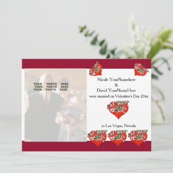 Las Vegas Valentine Wedding Announcement | Zazzle