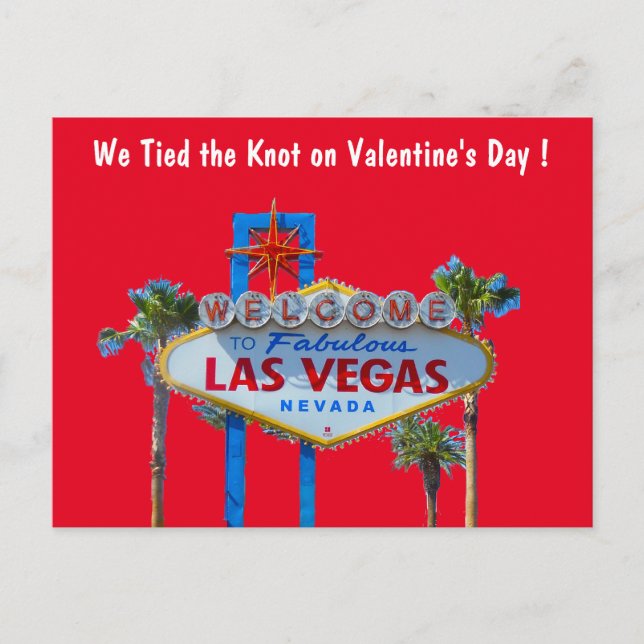 Las Vegas Valentine Wedding Photo Announcement (Front)