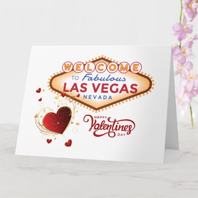 Las Vegas Valentine's Day Card (Orchid)