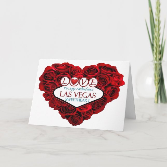 Las Vegas Valentine's Day Heart Card LOVE (Front)