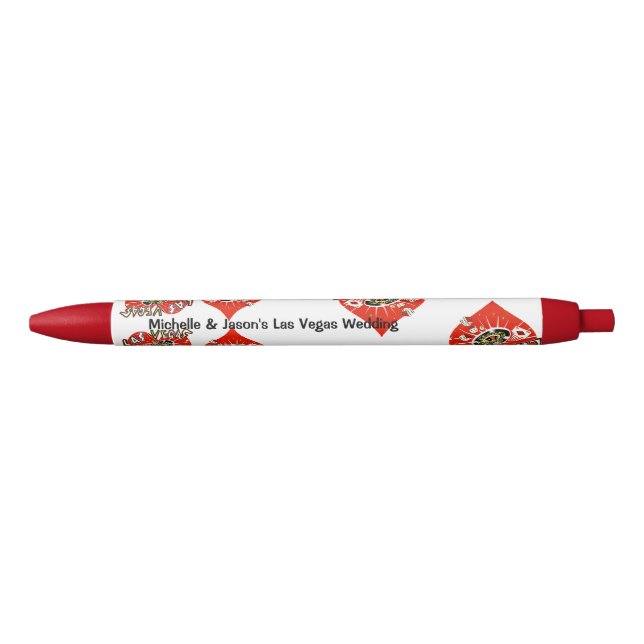 Las Vegas Valentine's Day Wedding red heart Pen (Front)