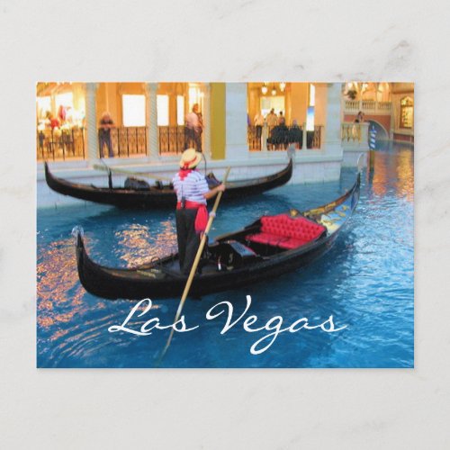 Las Vegas Venice Gondoliers postcard