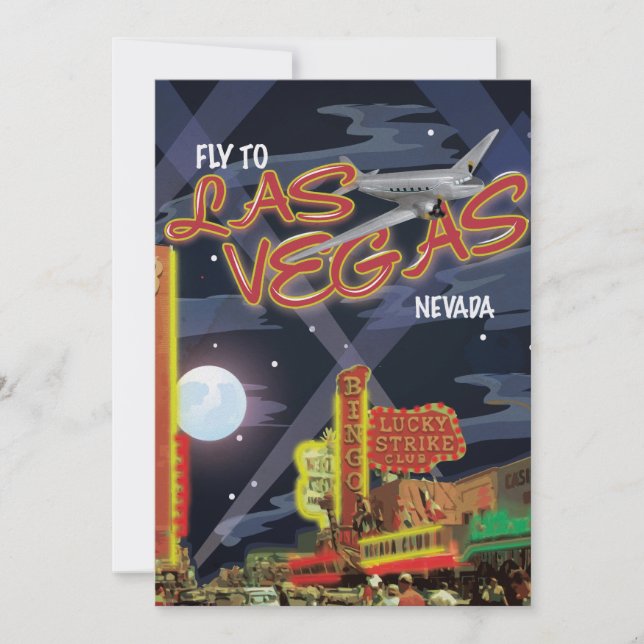 Las Vegas Vintage Poster Invitation (Front)