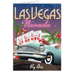 Las Vegas vintage style vacation poster Cards