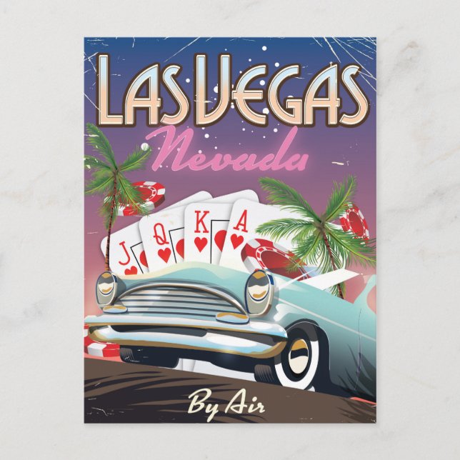 Las Vegas vintage style vacation poster Postcard (Front)