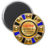 Las Vegas Vip Gold Blue Black Casino Chip Favor Magnet at Zazzle