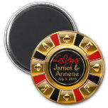Las Vegas Vip Red Gold Black Casino Chip Favor Magnet at Zazzle
