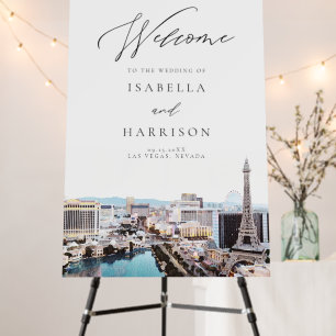 LAS VEGAS Watercolor Skyline Wedding Welcome Foam Foam Board