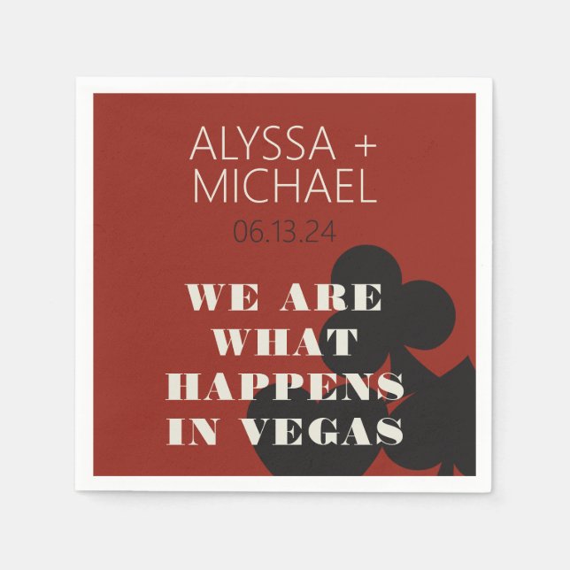 Las Vegas We Are What Happens Wedding Cocktail Napkins (Front)