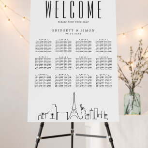 Las Vegas Wedding   12 Table Seating Chart  Foam Board