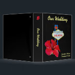 Las Vegas Wedding Album with Hawaiian Hibiscus Binder<br><div class="desc">Las Vegas photo album or memory book,  shown as a wedding album but suitable for any special events. The design combines the famous welcome sign on The Strip with a bright red hibiscus photographed in Hawaii.</div>