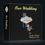 Las Vegas Wedding Album with Welcome Sign 3 Ring Binder<br><div class="desc">Las Vegas photo album or memory book with a design combining the famous welcome sign on The Strip with fun retro style showgirl art.</div>