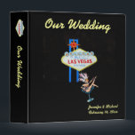 Las Vegas Wedding Album with Welcome Sign 3 Ring Binder<br><div class="desc">Las Vegas photo album or memory book with a design combining the famous welcome sign on The Strip with fun retro style showgirl art.</div>