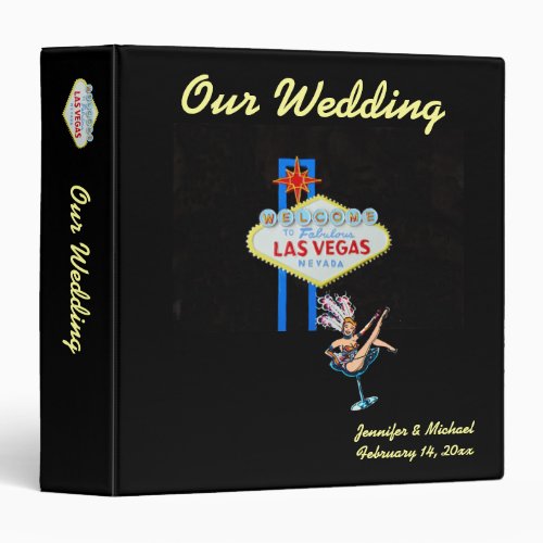 Las Vegas Wedding Album with Welcome Sign 3 Ring Binder